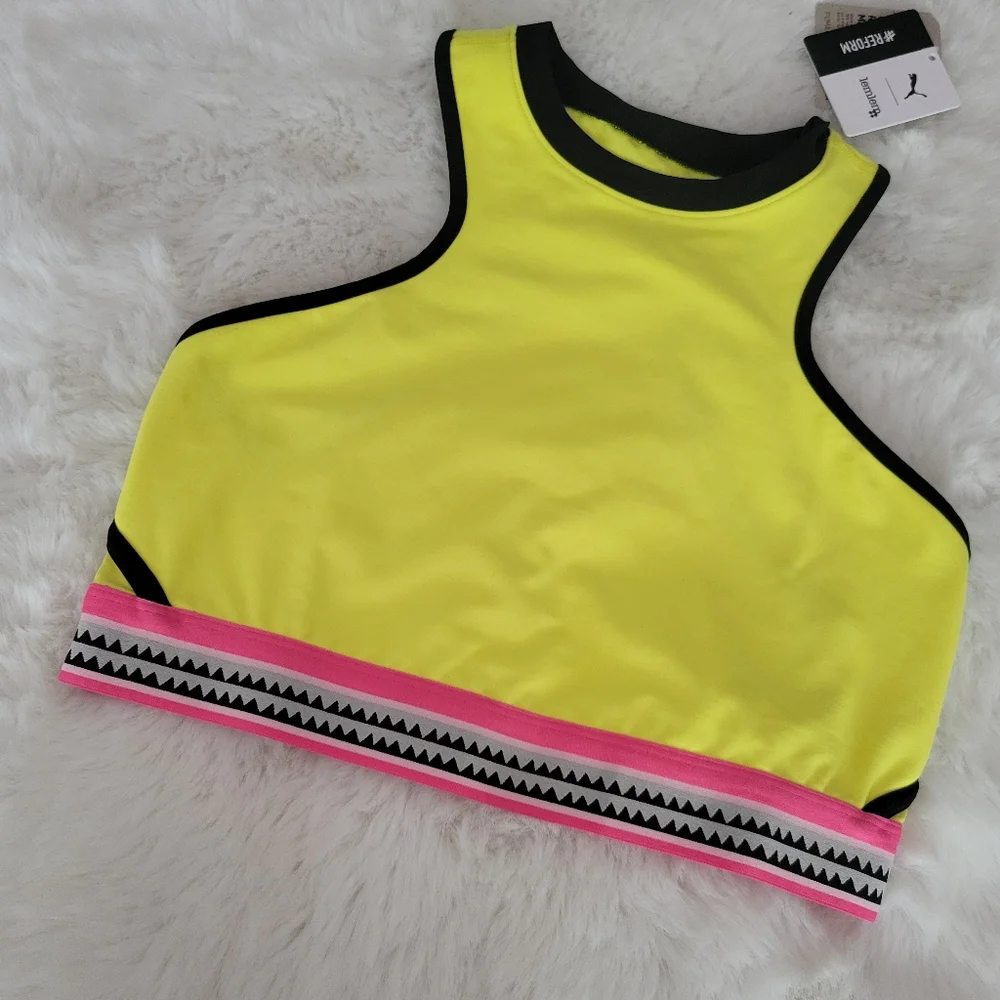 💛PUMA LEMLEM CROPPED TRAINING TANK TOP SIZE M